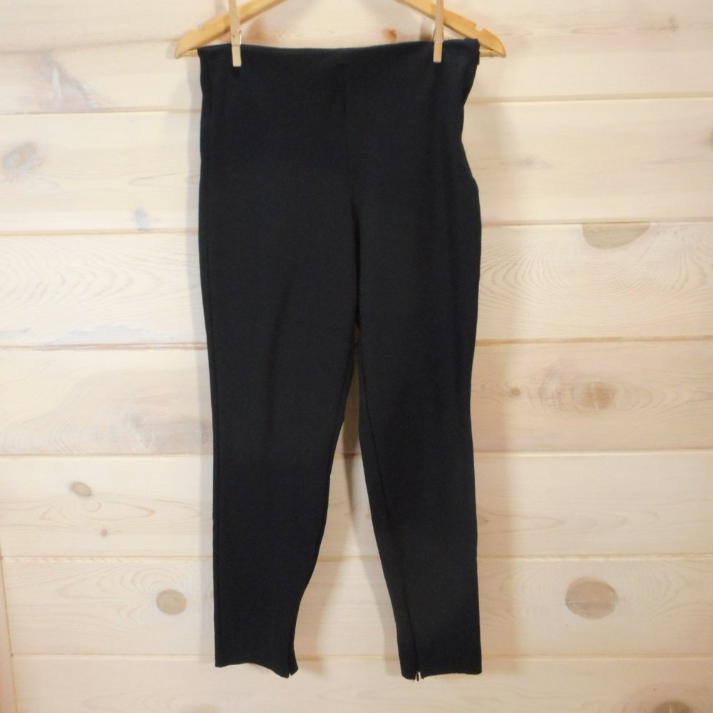 Fabletics Pants Women's Size M Black Knit Side Zip and Ankle Zip Mid-Rise